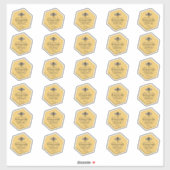 30六角形防水イエローハニカムミツバチ シール (シート)