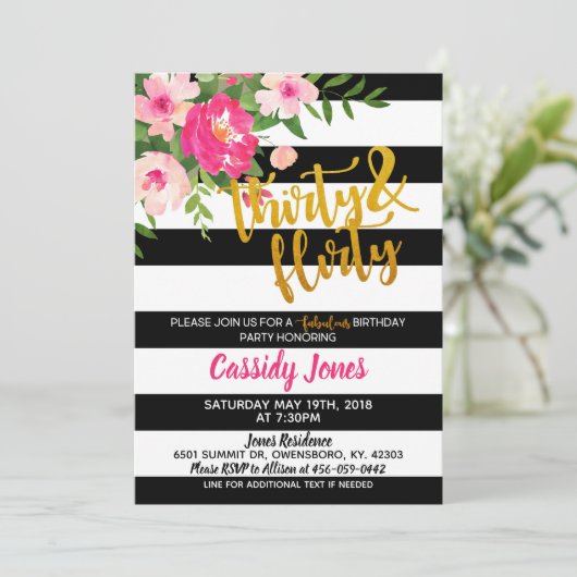 30及び気のあるそぶりをしたな誕生日の招待状 招待状 (スタンド正面)