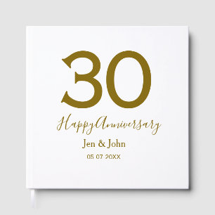 30周年おめでとう名前日付ゴールド太字レ ゲストブック