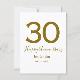 30周年おめでとう名前日付ゴールド太字レ ポストカード