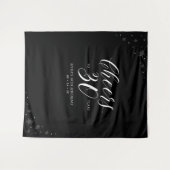 30周年おめでとう | モノクロ30歳誕生日 タペストリー (正面(横))