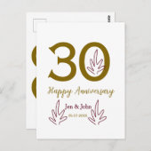30周年おめでとう name date 黄金の紅葉 ポストカード (正面/裏面)