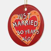 30周年または任意の年記念クリスマスプレゼント セラミックオーナメント (左)