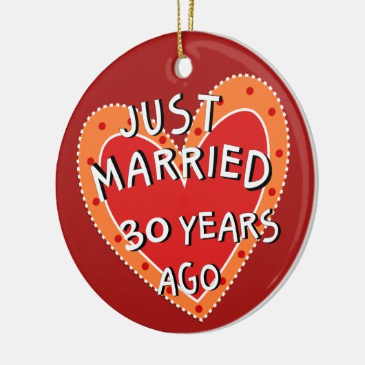 30周年または任意の年記念クリスマスプレゼント セラミックオーナメント (左)