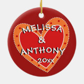30周年または任意の年記念クリスマスプレゼント セラミックオーナメント (裏面)