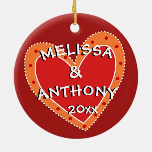 30周年または任意の年記念クリスマスプレゼント セラミックオーナメント (裏面)