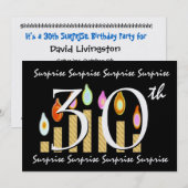 30周年サプライズ誕生日パーティー招待状テンプレート 招待状 (正面/裏面)