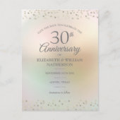 30周年ハートのコンフェッティ・セーブ・ザ・デート 案内ポストカード (正面)
