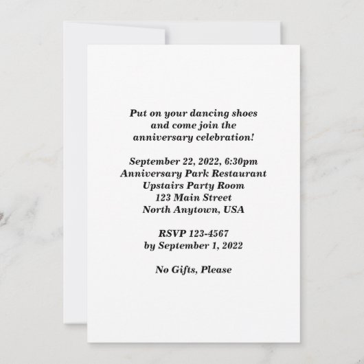 30周年パーティー招待 ダンシングホース 招待状 (裏面)