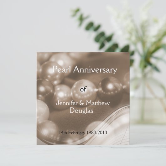 30周年パールウェディングアニバーサリーお祝い 招待状 (スタンド正面)