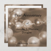 30周年パールウェディング記念日お祝い 招待状 (正面/裏面)