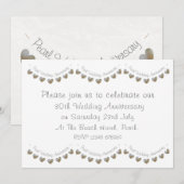 30周年パールウェディング アニバーサリー パール バンティング 招待状 (正面/裏面)