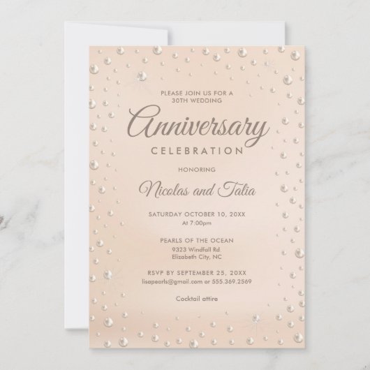 30周年パールテーマの招待状 招待状 (正面)