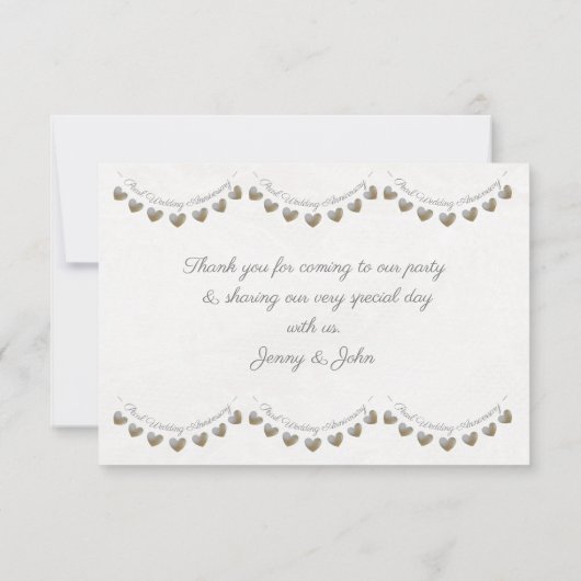 30周年パール結婚記念日お礼カード サンキューカード (裏面)