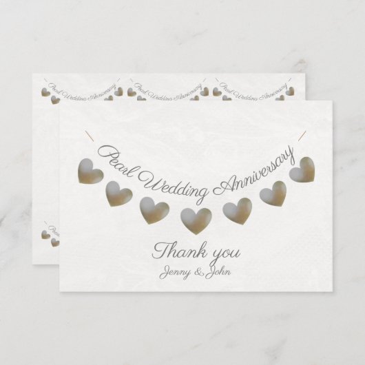 30周年パール結婚記念日お礼カード サンキューカード (正面/裏面)