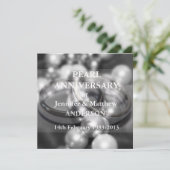 30周年パール結婚記念日お祝い(モノクロ) 招待状 (スタンド正面)