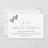 30周年パール結婚記念日のハート風船 出欠カード (裏面)