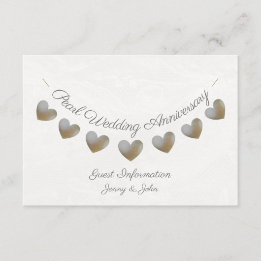 30周年パール結婚記念日ゲスト情報 エンクロージャーカード (正面)