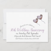 30周年パール結婚記念日ハートバルーン 招待状 (裏面)