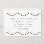 30周年パール結婚記念日パールバンティング 招待状 (正面/裏面)