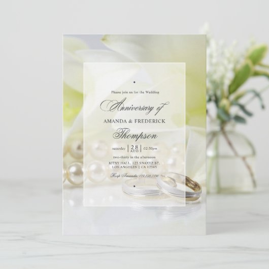 30周年パール結婚記念日写真招待状 招待状 (スタンド正面)