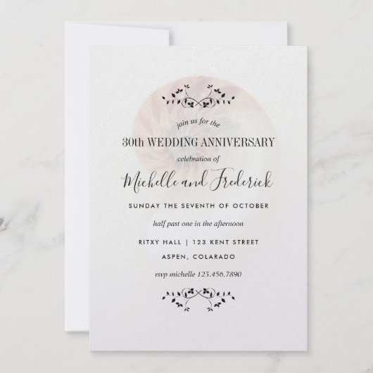 30周年パール結婚記念日 ナウチラス貝殻 招待状 (正面)