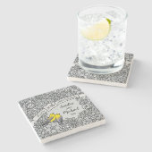 30周年フローラ鳥パーソナライズされた類 ストーンコースター (横)