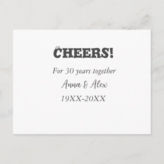 30周年一緒にお祝いしましょう 名前を追加 ポストカード (正面)