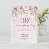 30周年招待状 ピンクの花 招待状 (スタンド正面)