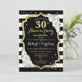 30周年招待状 - ブラックホワイトゴールド 招待状 (スタンド正面)