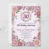 30周年真珠の結婚記念日ハチドリ 招待状 (正面)