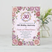 30周年真珠の結婚記念日ハチドリ 招待状 (スタンド正面)