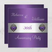 30周年紫エレガントハート宝石 招待状 (正面/裏面)