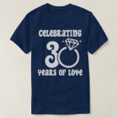 30周年結婚たった今結婚しました30年前 Tシャツ (デザイン正面)