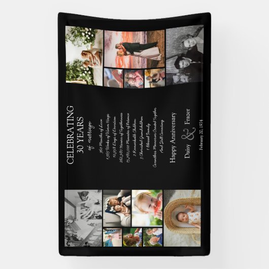30周年結婚写真集を編集可能 横断幕 (縦)
