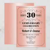 30周年結婚記念パーティー - コーラル 招待状 (正面/裏面)