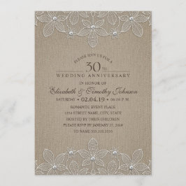 30周年結婚記念パーティー ラスティックパールレース 招待状