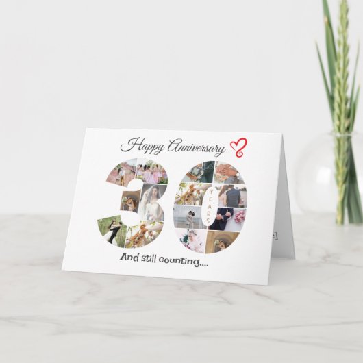 30周年結婚記念写真カード サンキューカード (正面)