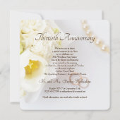 30周年結婚記念日のゴールデンハートのペンダントフレーム 招待状 (裏面)