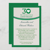 30周年結婚記念日のハートの招待状 招待状 (正面/裏面)