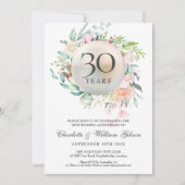 30周年結婚記念日のバラの花束の写真 招待状 (正面)