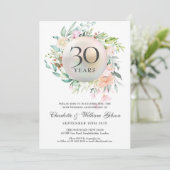 30周年結婚記念日のバラの花束の写真 招待状 (スタンド正面)