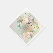 30周年結婚記念日のバラの花飾りパール スタンダードカクテルナプキン (角)