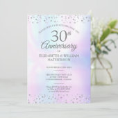 30周年結婚記念日のパールハーツのコンフェッティ 招待状 (スタンド正面)