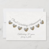 30周年結婚記念日のパールバンティング招待状 招待状 (裏面)