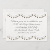 30周年結婚記念日のパールバンティング招待状 招待状 (正面/裏面)