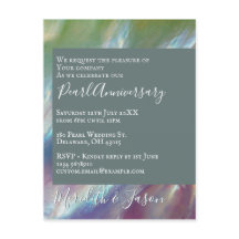 30周年結婚記念日のモダンパール招待状