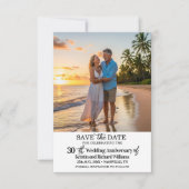 30周年結婚記念日の写真でSave the Dateを保存 ノートカード (正面)