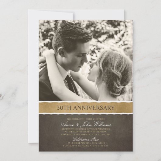 30周年結婚記念日の写真 あなたの写真はこちら 招待状 (正面)