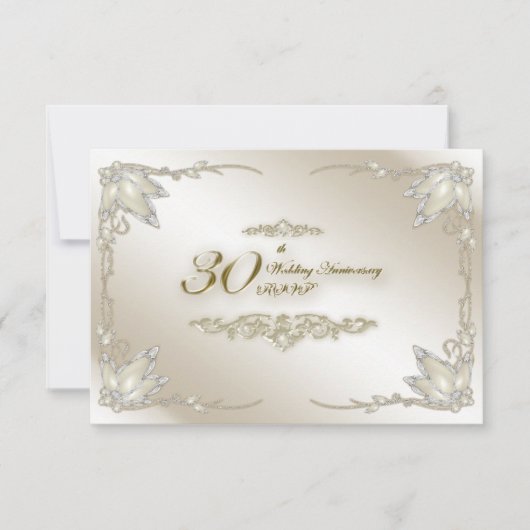 30周年結婚記念日の出欠確認 出欠カード (正面)